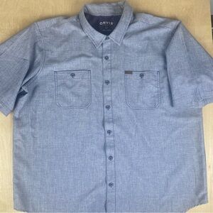 Orvis Men’s XXL Trout Bum Fishing Shirt Breathable Plaid Blue Short Sleeve
